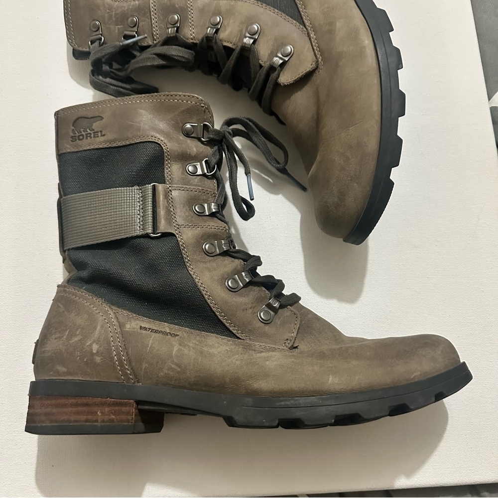 Sorel Women's Emelie Conquest Boot Light & Heavy Rain Waterproof Quarry Sz 10 - Picture 2 of 13